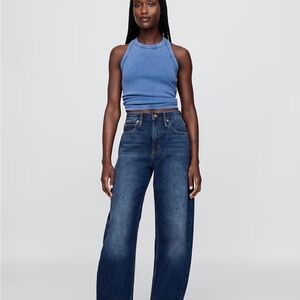 GAP High rise barrel jeans- size 31, dark indigo